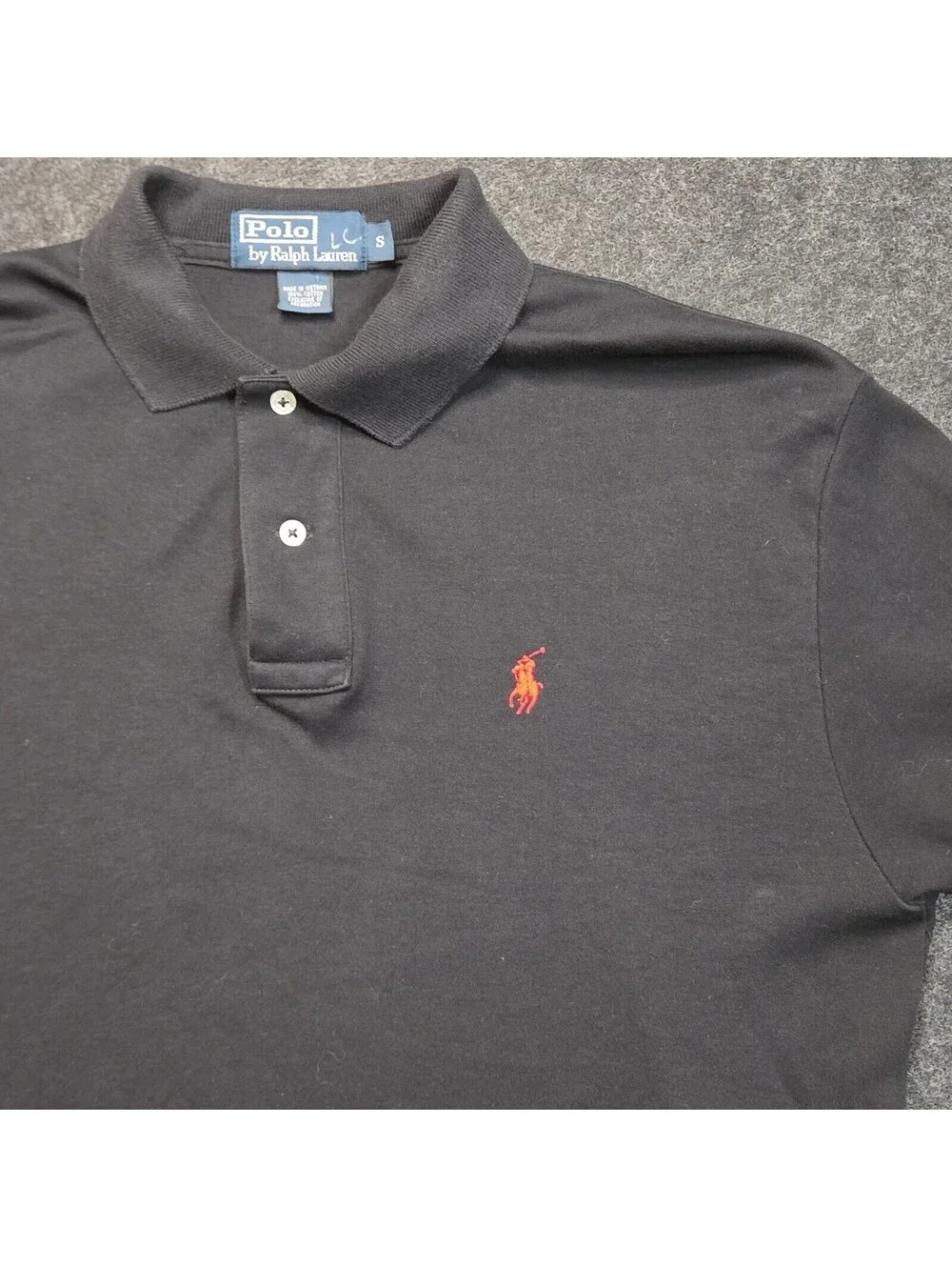Polo Ralph Lauren Men's Polo Shirt S Black Solid Short Sleeve Cotton Embroidered